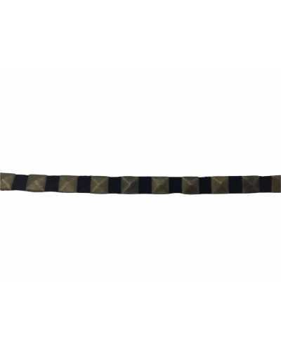 50 Cm Iron-On Trimmings Black Base Dark Gold Studs 7 Mm High