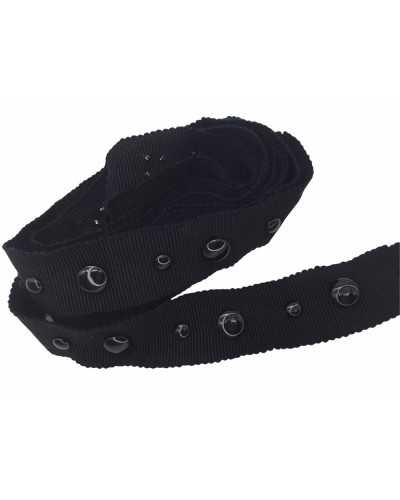 50 Cm Black Gros Grain Trimmings Shiny Studs 2 Cm High