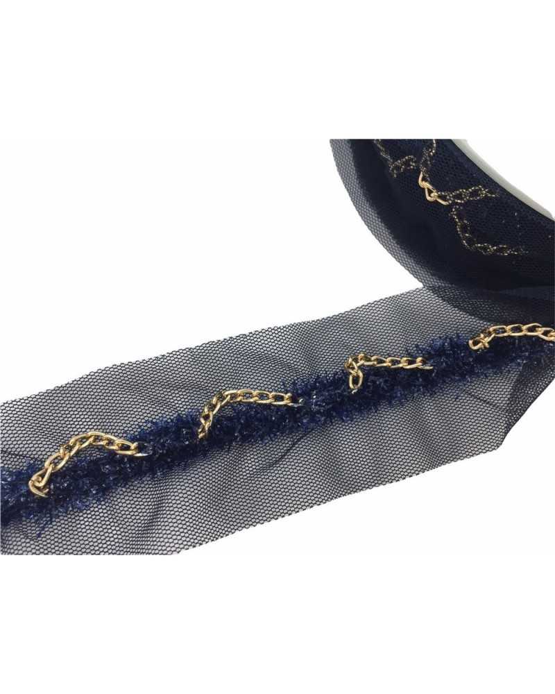 50 Cm Passementerie Rouches Chaîne Elastique Pendentif Fil Lurex 5 Cm De Haut