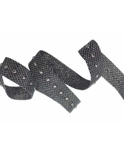 Garnituren Copripunto Schwarz Silber Ohrstecker Stahl Gunmetal Höhe 18 mm