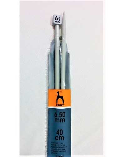 Knitting needles with PONY knobs cm 40 plastic mm 6,5
