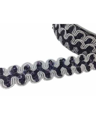 50 Cm Trimmings Slaloom Cover Stitch Resealable Lurex Sequins High 25 Mm