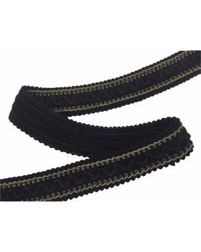 Trimmings Elastic Wool Black Lurex Cord High Edge 4 Cm