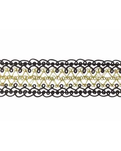Trimmings Agramano Brown Metallic Gold Thread 4 Cm High