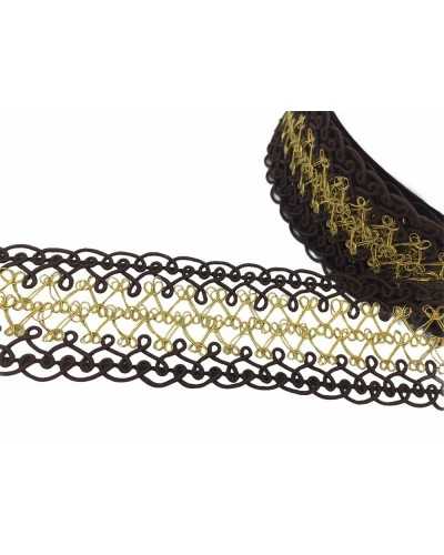 Garnituren Agramano Braun Metallic Goldfaden 4 cm hoch