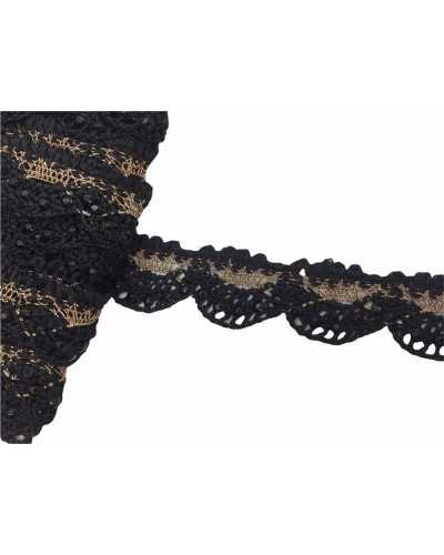 50 Cm Pasamanería Punta Puntilla Strass Hilo Dorado Lurex Alto 2 Cm