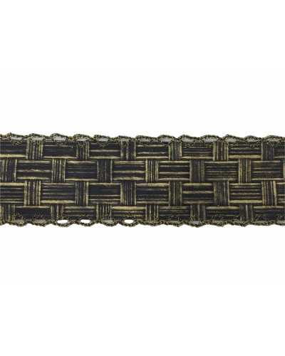 Passamaneria Eco Pelle Nero Oro Crochet Alta 45 Mm