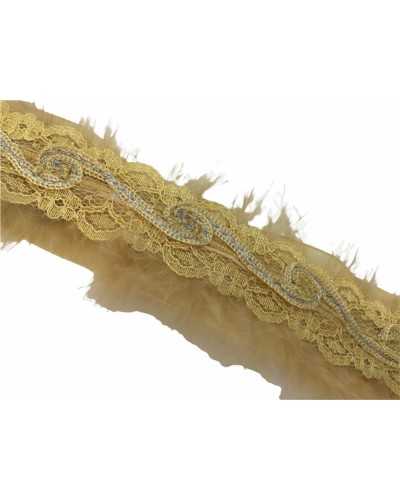 50 Cm Passamaneria Lapin Merletto Ricamato Soutache Argento Alto 5 Cm