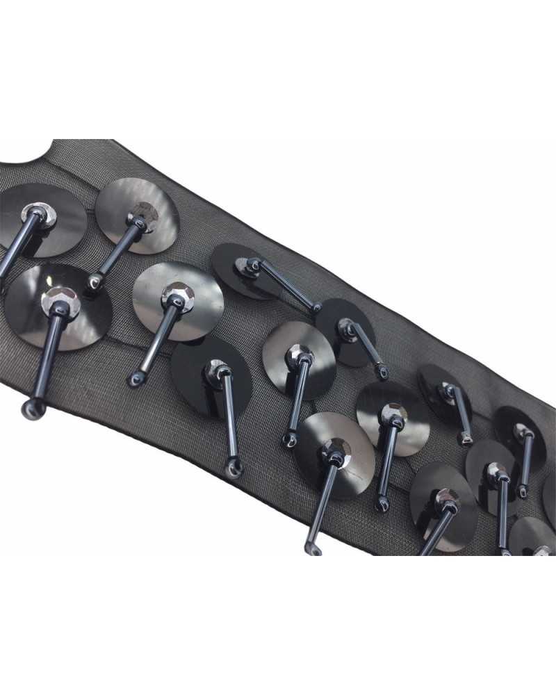 50 Cm Trimmings Fringe Black Organza Fashion Partition Sequins Beads Canottiglie high 6 Cm