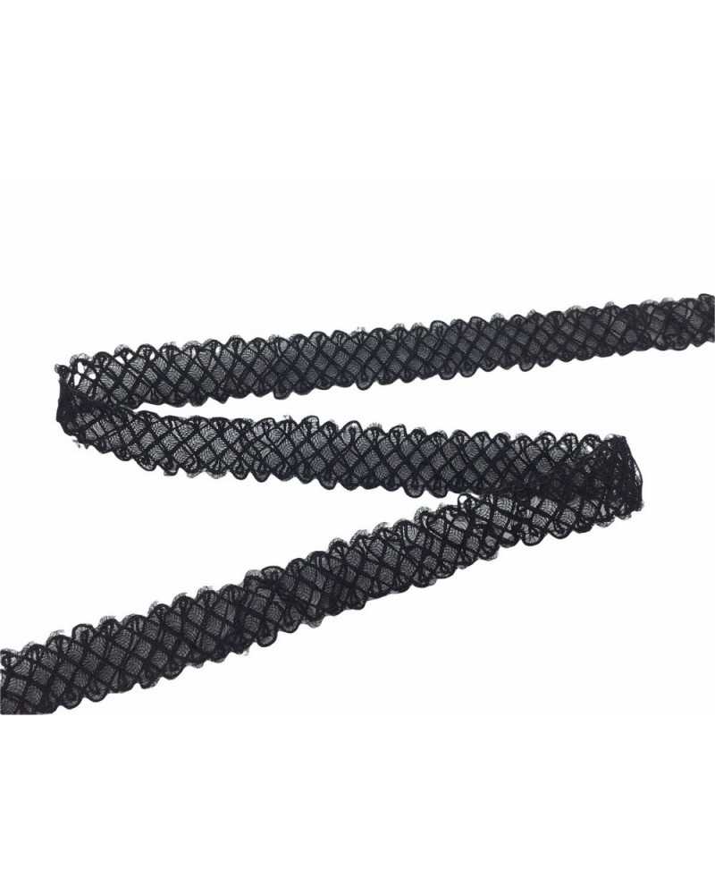 Trimmings Cover Point Partition Worked Black Organza High 15 Mm