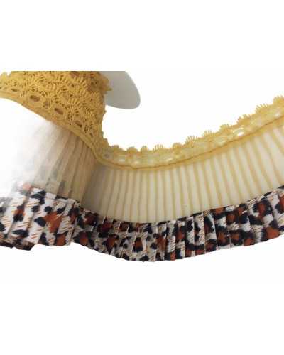 Besatz Plissè Organza Satin Spitze Leopard Gelbgold Höhe 75 mm