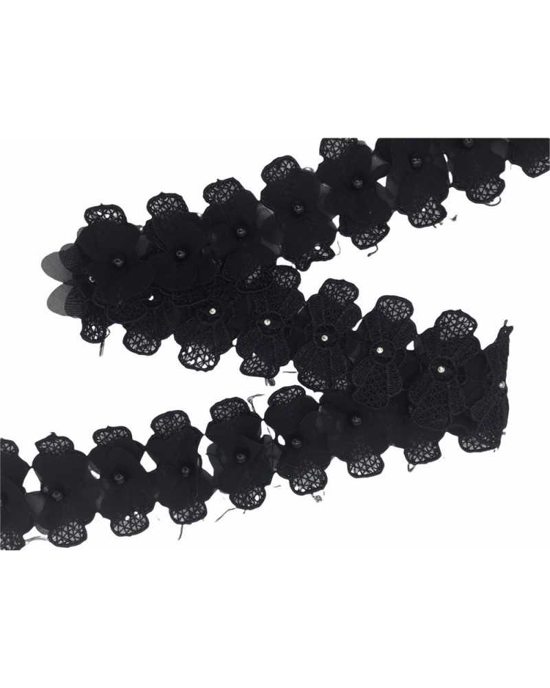 50 cm Verzierungen Blumen Makramee Georgette Perle hoch 45 mm