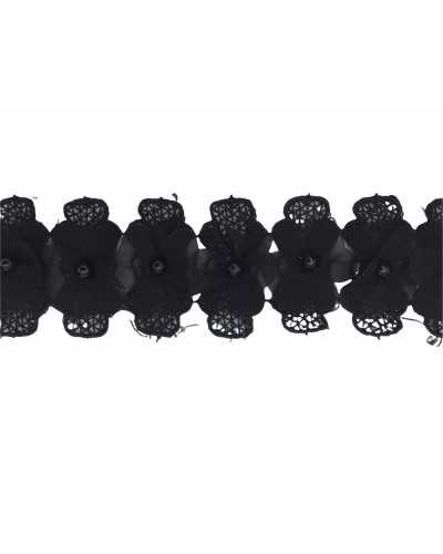 50 Cm Passamaneria Fiori Macramè Georgette Perla Alta 45 Mm