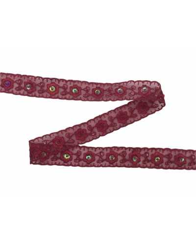 Passamaneria Bordo Ricamato Tramezzo Perline Paillettes Alto 2 Cm