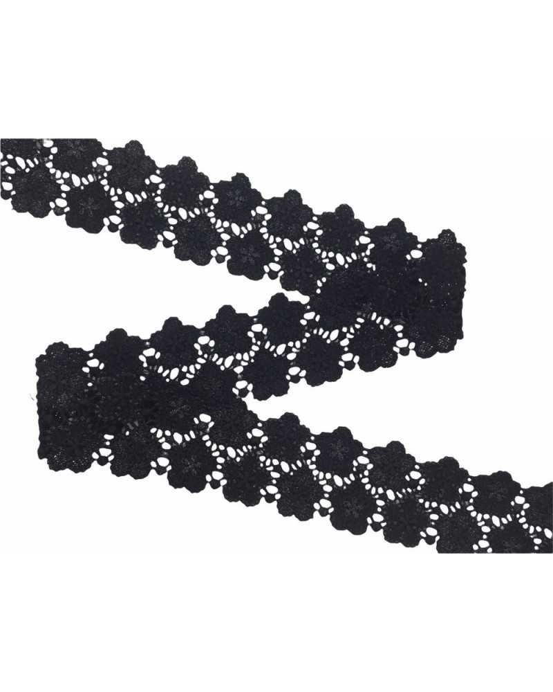 30 Cm Trimmings Lace Macrame Lace Roselline Black Lurex Thread 5 Cm High