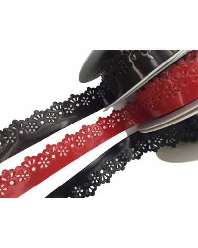 50 Cm Sangallo Lace Simili Cuir Vernis Brillant 3 Cm De Haut