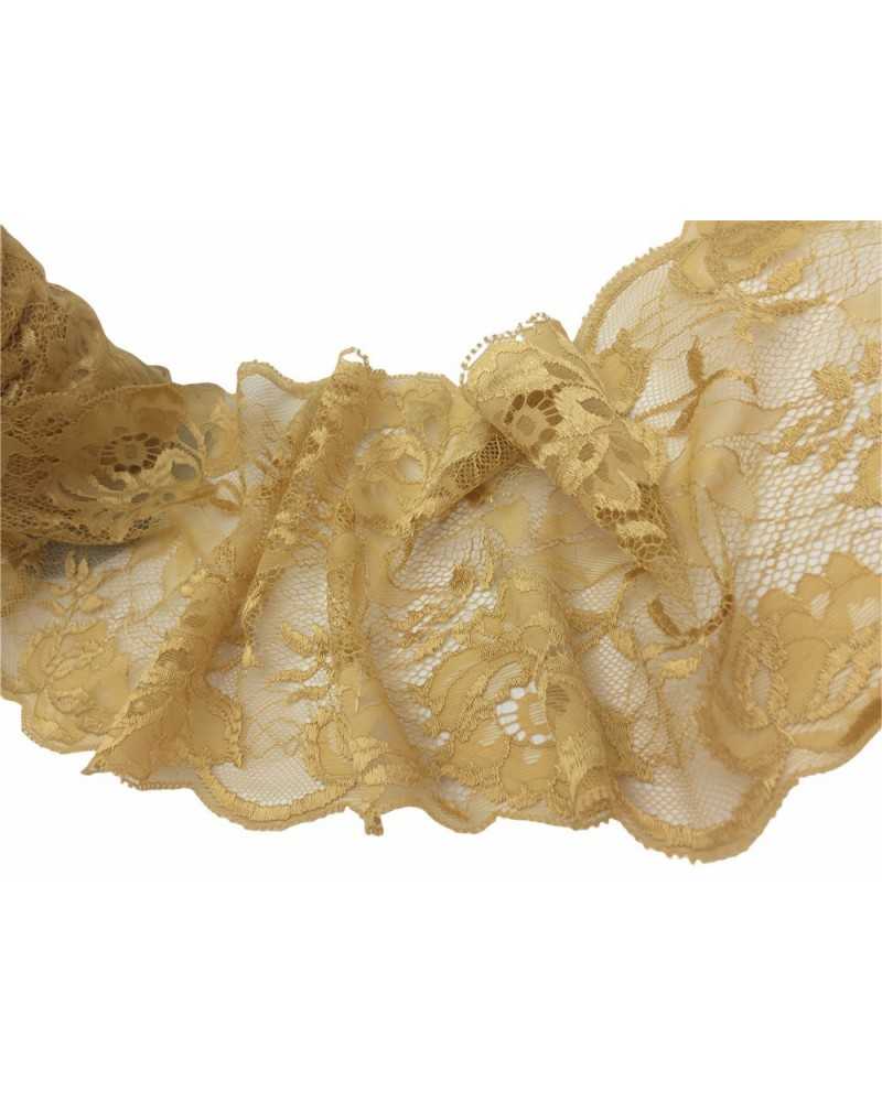 Besatz, elastische Spitze, Trennwand, Wellenmuster, Rosen, Höhe 17 cm