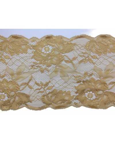 Besatz, elastische Spitze, Trennwand, Wellenmuster, Rosen, Höhe 17 cm