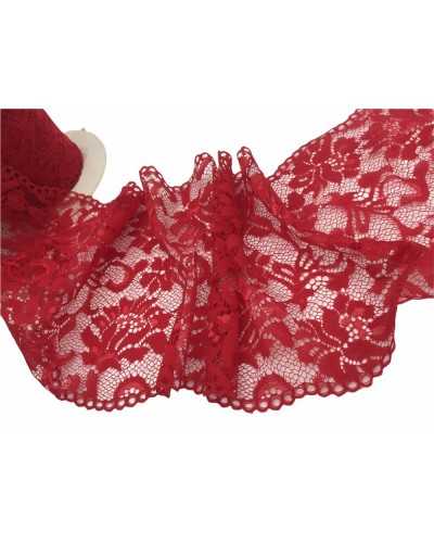 Trimmings Lace Bi-elastic Red Lace Scalloped Partition High Cm 18