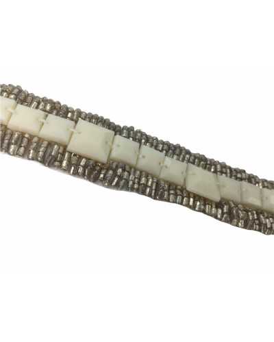 20 Cm Passementerie Bijou Fashion Pierres Elégantes Perles Base Tulle Bord Haut 20 Mm