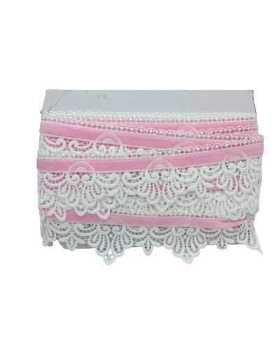 Passementerie Dentelle Macramè Bord Velours Coton Blanc 75 Mm De Haut