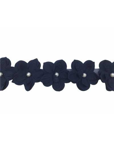 50 Cm Pasamanería Flores Cortadas Perla Alto 5 Cm