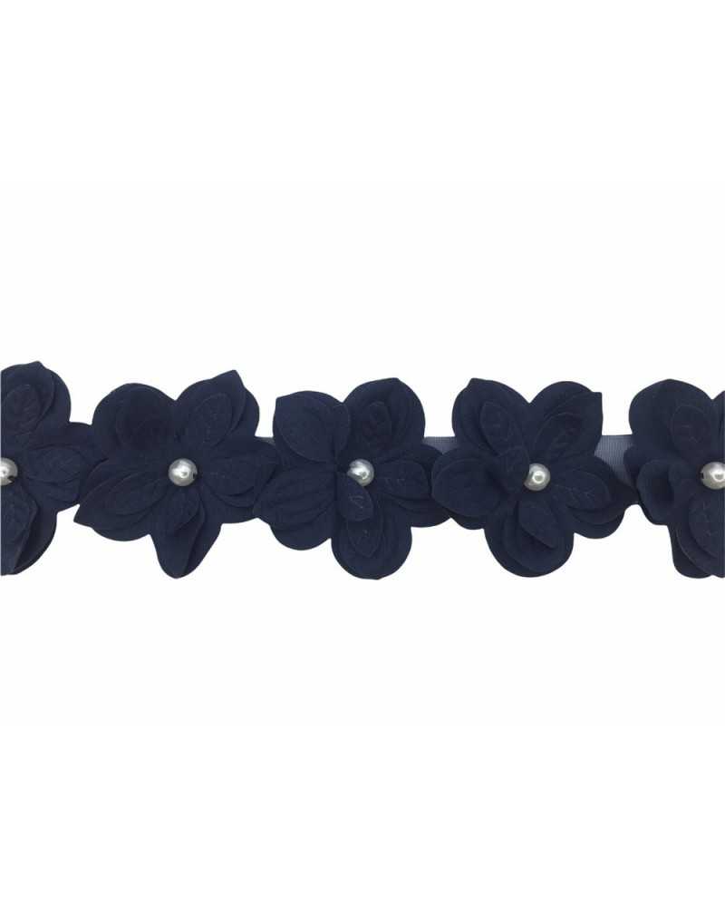 50 Cm Pasamanería Flores Cortadas Perla Alto 5 Cm