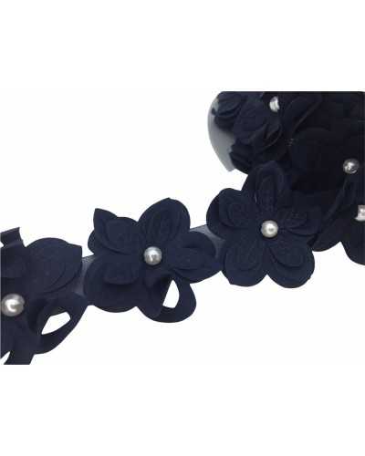 50 Cm Pasamanería Flores Cortadas Perla Alto 5 Cm