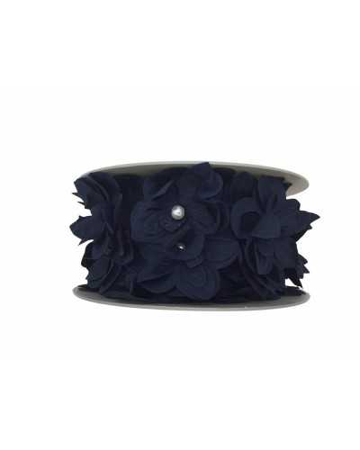 50 Cm Pasamanería Flores Cortadas Perla Alto 5 Cm