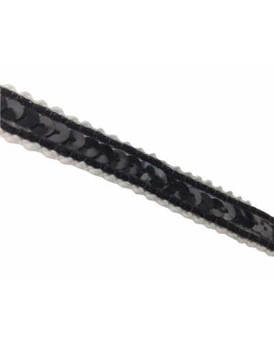 Passementerie Bordure Couvrant Paillettes Noir Blanc Haut 15 Mm