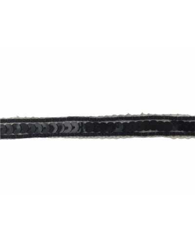 Passamaneria Bordo Copripunto Paillettes Black White15 Mm