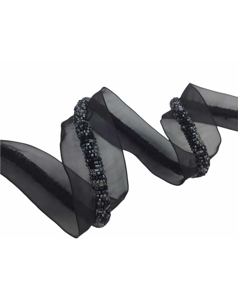 50 cm Passementerie Profil Perles Tubes Tubulaires 1 Cm Bord Organza