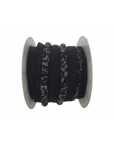 50 cm Passamaneria Profilo Perline Tubettini Tubolare 1 Cm Bordo Organza