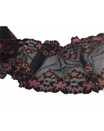 50 Cm Trimmings Embroidered Lace Elastic Partition Flowers 14 Cm High