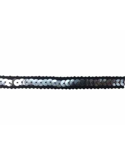Trimmings Black Sequins Dark Silver High 1 Cm