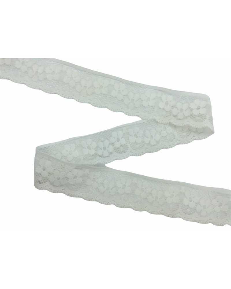 Passementerie Dentelle Élastique Fleurs Crème Haute 3 Cm