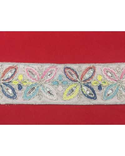 50 Cm Passementerie Gallon Cloison Brodée 6 cm de haut Paillettes