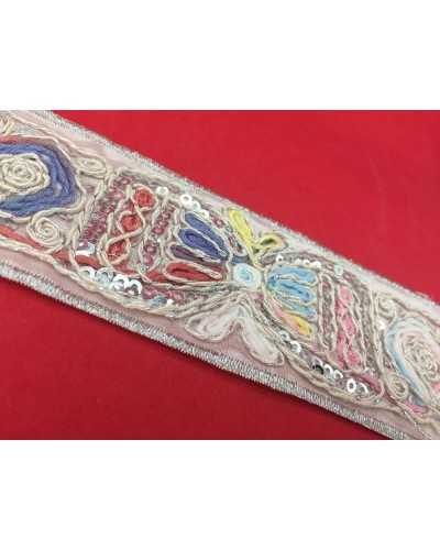 50 cm Gallonen-gestickte Trennwand, 6 cm hohe Pailletten, weiße Basis