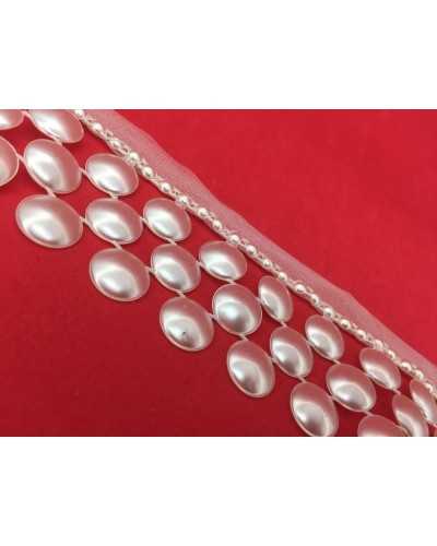 50 Cm White Trimmings Round Fringe Resin 5 Cm High