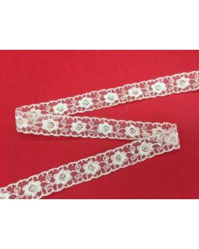 Passementerie Bord Brodé Cloison Perles Paillettes Haut 2 Cm