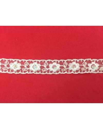 Passementerie Bord Brodé Cloison Perles Paillettes Haut 2 Cm