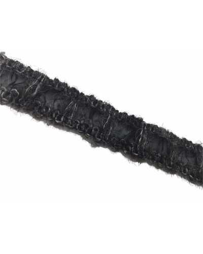 Passementerie Cloison Bordure Laine Gris Foncé Haut 2 Cm