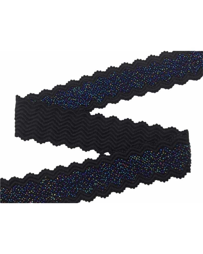 50 cm Passamaneria Molla Elastico Nero Perline Blu Alto Cm 5 Cinture