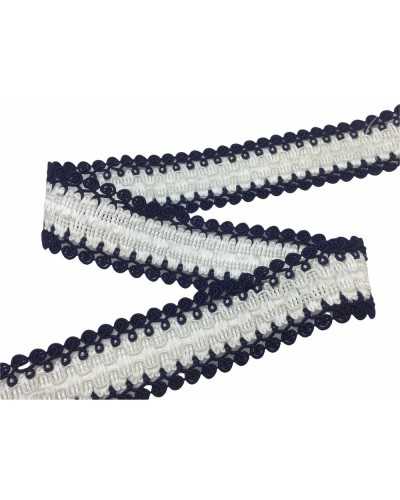 Trimmings Cover Point Partition Edge White Blue High 4 Cm