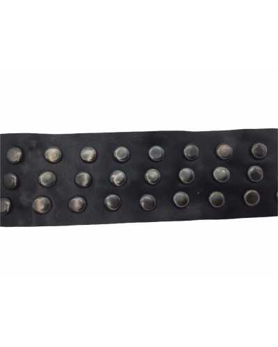 50 Cm Trimmings Band Border Faux Leather Studs Steel Bronze High 40 Mm