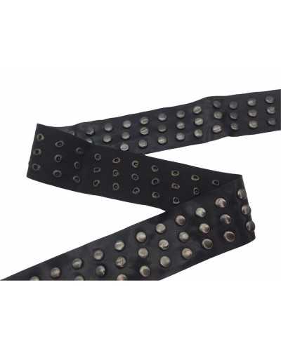 50 Cm Trimmings Band Border Faux Leather Studs Steel Bronze High 40 Mm