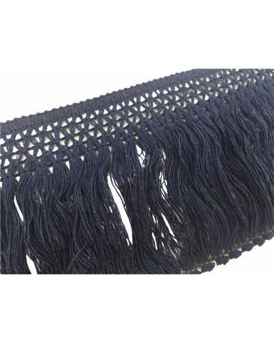 Tripoli Bleu Coton Frange Passementerie Haute 9 Cm