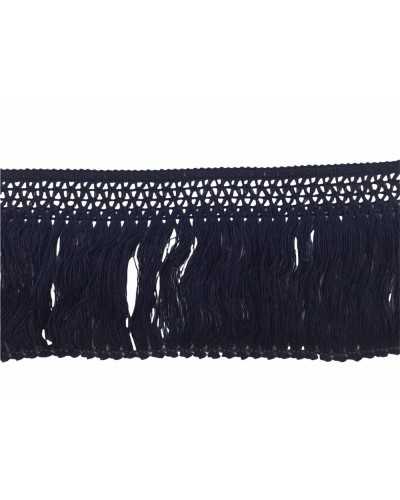 Tripoli Bleu Coton Frange Passementerie Haute 9 Cm