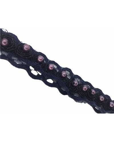 50 Cm Passementerie Macramé Fleur Organza Perle Point De Recouvrement Haut 15 Mm