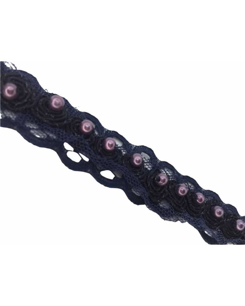 50 Cm Passementerie Macramé Fleur Organza Perle Point De Recouvrement Haut 15 Mm